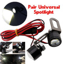 2Pcs White LED Driving Light Motorcycle Handlebar Headlight Spotlight Fog Lamp