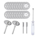 20Pcs Diamond Cutting Wheel(22Mm)with 4Pcs 402 Mandrel(3Mm)and Screwdriver