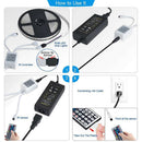 RGB 5m 300 Leds 5050 SMD LED Strip Lights Kit Flexible Lamp Rope f. Xmas Decor