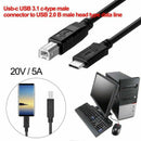 USB-C USB 3.1 Type C Male to USB2.0 USB B Male Data Cable for Laptop Printe