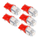 10X T10 194 168 147 W5W 5 SMD 5050 Red LED Car Wedge Tail Side Lamp Bulb 3C