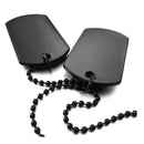 2 PCS Alloy Pendant Necklace Pendant Black Double Dog Tag plate Army Tribal S1V9