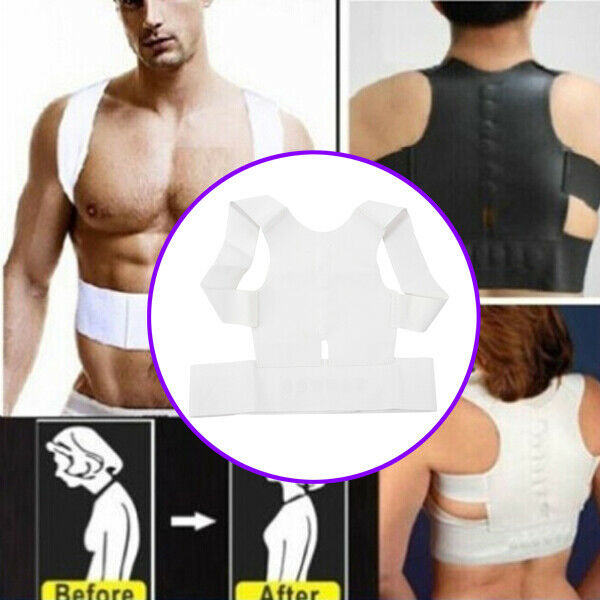 Body Shaper Adjustable Magnetic Posture Support Corrector Back Pain Shoulde B3F5