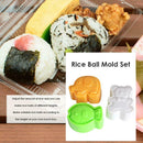 3pcs Bear Fish Elephant Shape Rice Ball Sushi Molds Suit Kid DIY Cook Tools