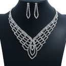 2 Piece Set Geometric Crystal Diamond Phoenix Necklace Earrings Jewelry Set