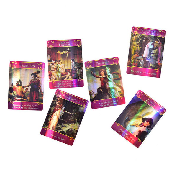 Holographic Romance Angels Oracle Tarot Cards English Board Game Playing Car Ew