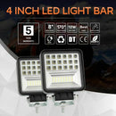 Led Pods, 2Pcs 4 Inch Spot Flood Combo Diffused Square Led Work Lights Off  P8U5