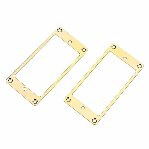 2 Pcs Metal Flat Humbucker Cover Guitar Pickup Frame Mounting Ring