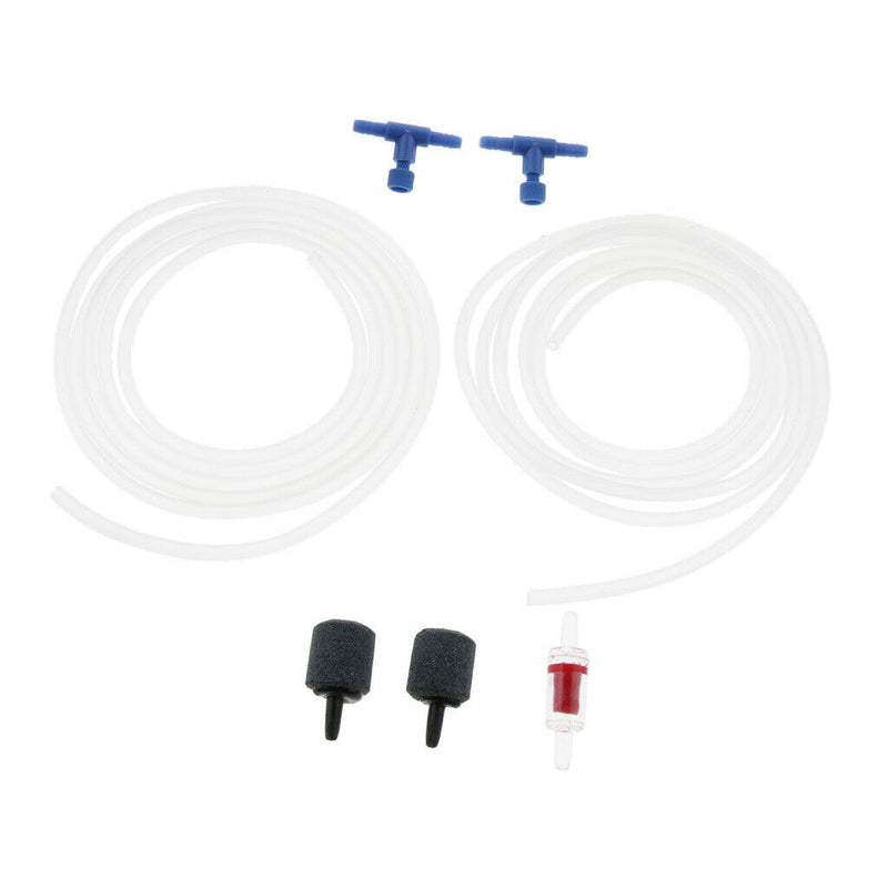 2x Aquarium Air Pump Accessory Kit (Airline, Sand Head,Regulator and Check Non