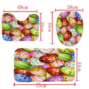 4Pcs Home Bathroom Decor Set Bathroom Colorful Eggspattern Toilet Seat Cove