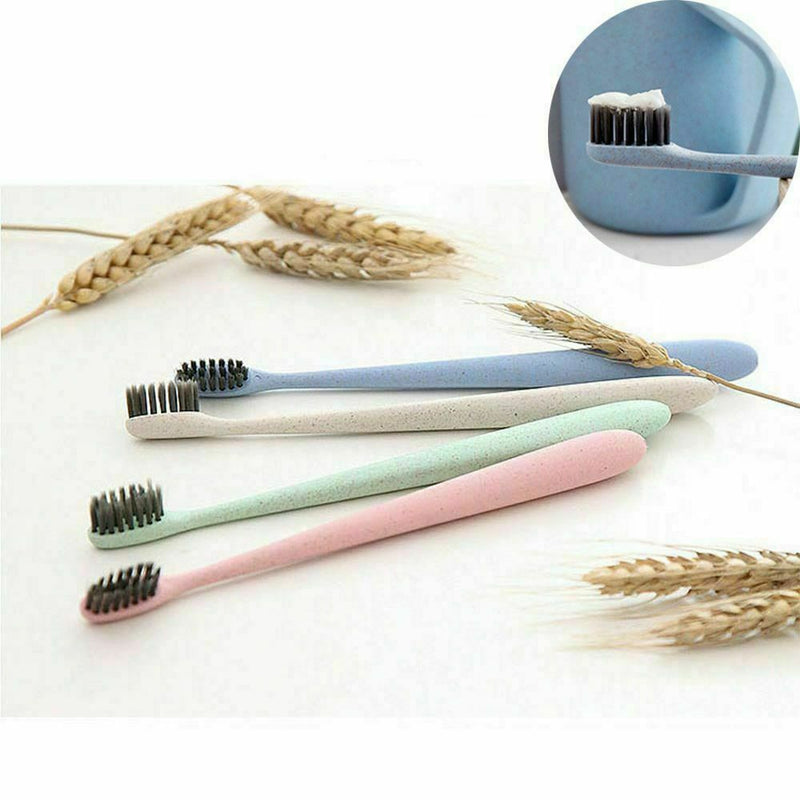 1x Soft Bamboo Charcoal Toothbrush Nano Brush Oral Dental Clean Wheat straw