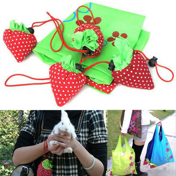 Shopping Bag Strawberry Reusable Foldable Tote Bag C #gib