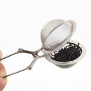 Stainless Steel Ball Tea Strainer Tea Infuser Spice Filter Squeeze Locking Spoon