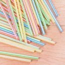 100Pcs disposable flexible drink straw plastic bendable art juice milk C6T9