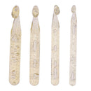 4pcs Transparent Plastic Handle Crochet Hooks Sweater Knitting Needles Set