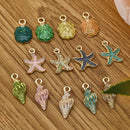 13 Pcs/Set Mixed Starfish Conch Shell Metal Charms Pendant DIY Jewelry Making