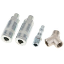 1/4" BSP Air Tool Couplers With Adapter Quick Release Fittings Tee Joints