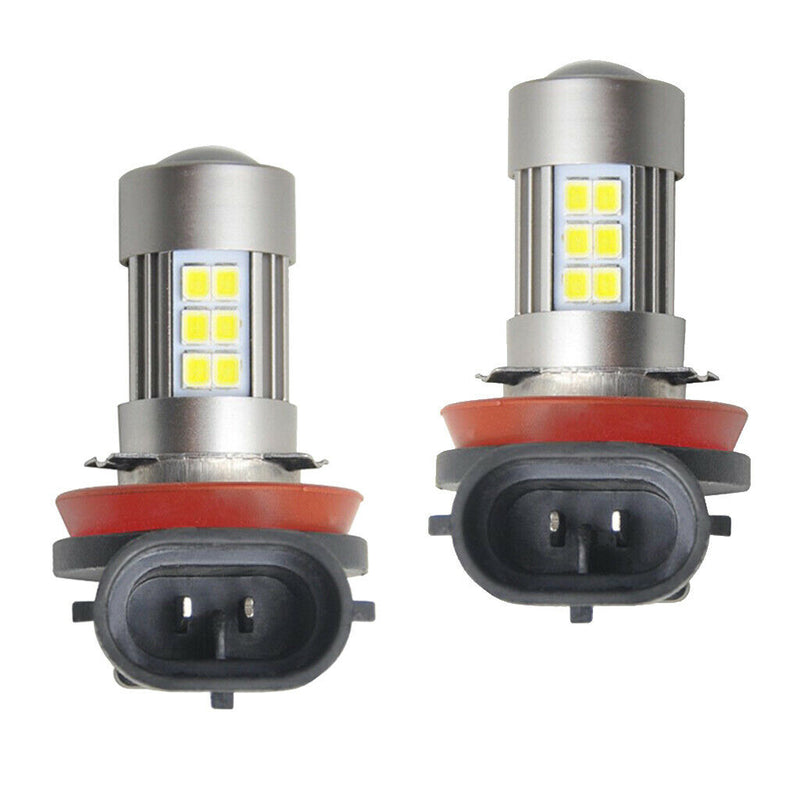 2X H11 H8 Super Bright White LED Bulbs 27SMD 21W Lamp For FogLight Headlight