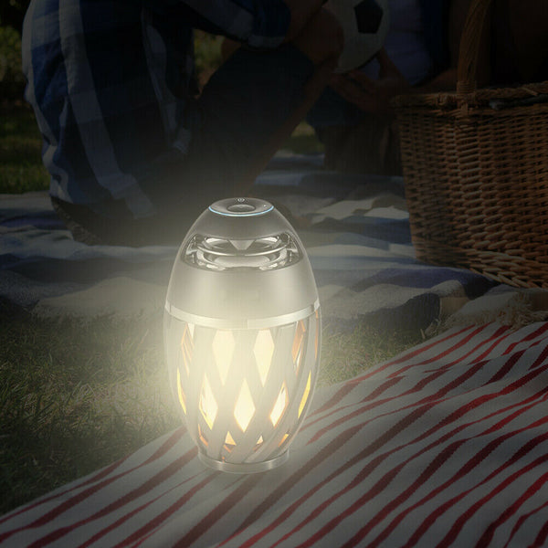 LED Bluetooth Speaker Lamp Wireless Music Light Garden Outdoor Flame Lights