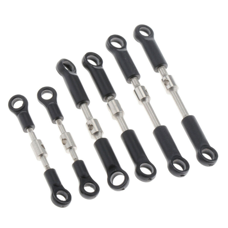 6 Pieces Metal Steering Linkage Pull Rods for Wltoys 144001 1/14 RC Buggy