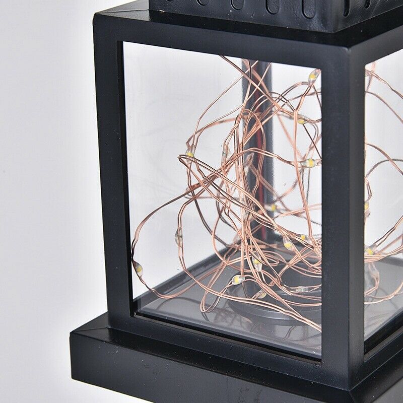 Outdoor Garden Solar Powered Hanging LED String Lights Flickering Candle La