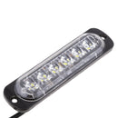 2 PCS 6 LED Car Truck Emergency Beacon Light Bar Hazard Strobe Warning