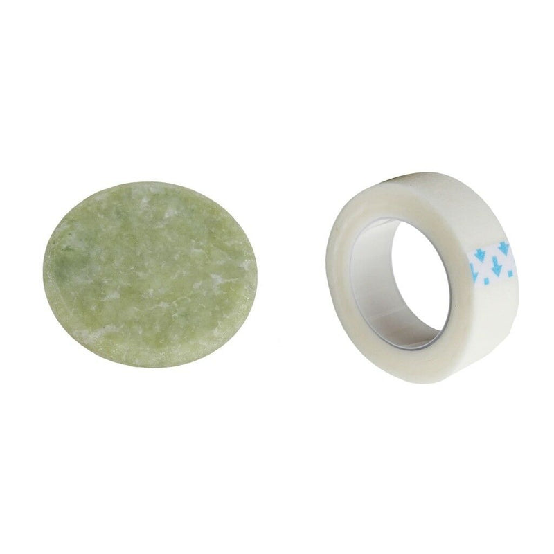Individual Eyelash Tape Extension Round Jade Stone Glue Adhesive Holder Set