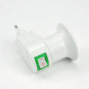Button On-off Control E27 LED Socket To EU Plug Adapter Lamps Light Bulb Ho H6G8