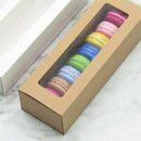 Macaron Transparent Window Box Kraft Paper Drawer Box Baking Biscuit Moon C