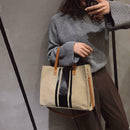 Canvas Women Shoulder Crossbody Bag Shopping Large Capacity Handbag (1)  A