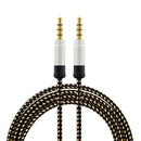 black 1.5 meter high-grade braided metal audio cable 3.5 mm AUX audio cable C1A8