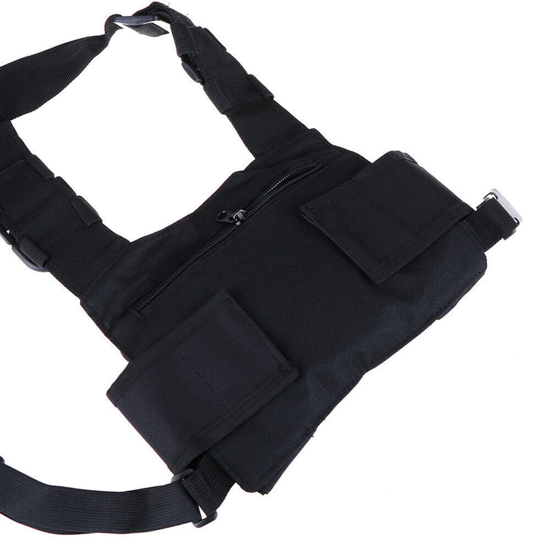 3 Pocket chest pack bag harness for walkie talkie radio BX