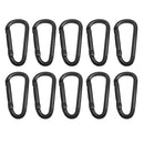 20 D Shape Carabiner Snap Clasp Key Chain Spring Hook Water Bottle Clip Black