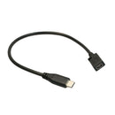 30cm Black PVC Type C-USB 3.1 Male To Female Charging Data