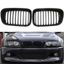 1 Pair Abs Front Replacement Matte Black Kidney Grille Grill For Bmw E46 3