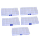 5pcs 15 Girds Clear Plastic Compartment Adjustable Organizer Storage Jewel EPD