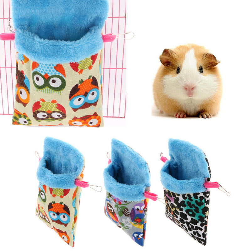 Small Animals Hamster Winter Warm Plush Pouch Sleeping Bed Hammock Owl 1