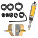 8Pcs Woodworking Spacing Ring+Hex Wrench+Flush Trim Router Bit 1" Cutter