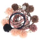 2pcs/set Lovely Ball Beads Girls Hair Accessories Ponytail Elastic Hair Ba3C