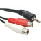 3.5mm 1/8" 1 Male to 2 Dual RCA Female  Stereo Audio  Cable Adapter