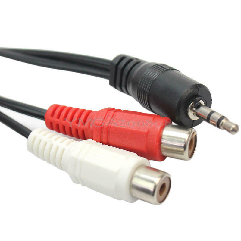 3.5mm 1/8" 1 Male to 2 Dual RCA Female  Stereo Audio  Cable Adapter