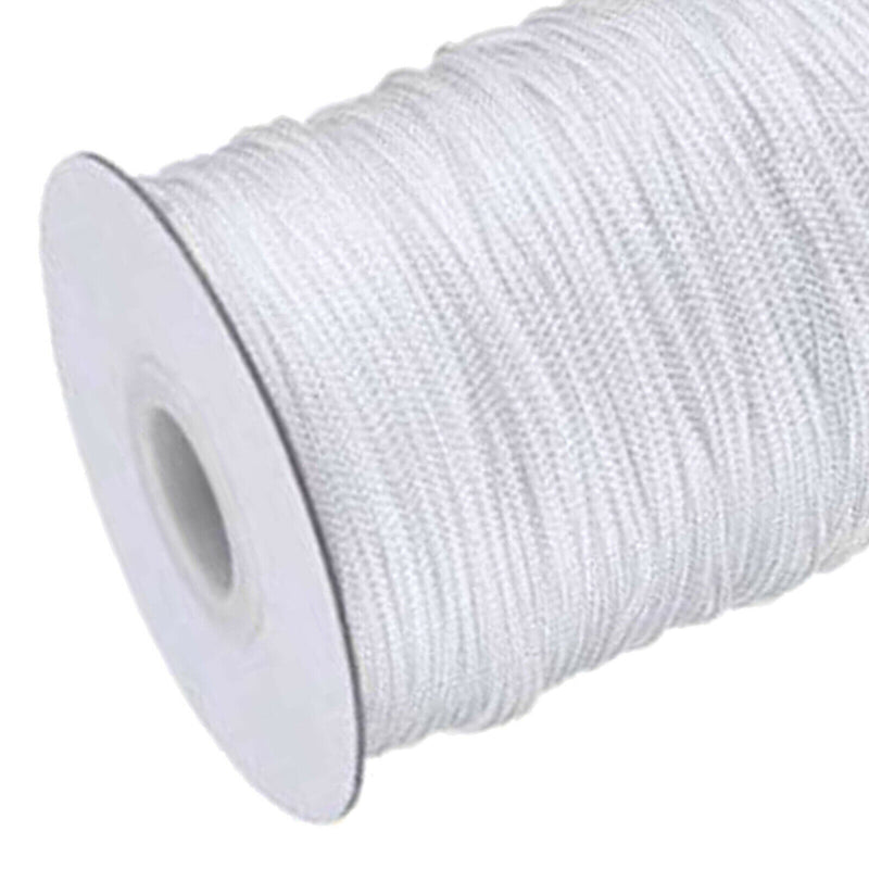 1.8mm White Braided Lift Shade Cord 55 Yards/Roll with 4x White Wood Pendant