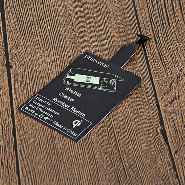 Black Qi Wireless Charger Pad Charging Receiver +  USB Cable  #JT1