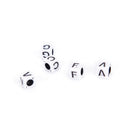 100pcs 6mm white cube alphabet single letter beads Craft DIY A - Z Mixed MO