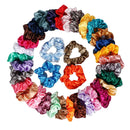 100x Colorful Satin Silky Scrunchies Hairband Womens Girls Ponytail Holder