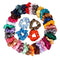 100x Colorful Satin Silky Scrunchies Hairband Womens Girls Ponytail Holder
