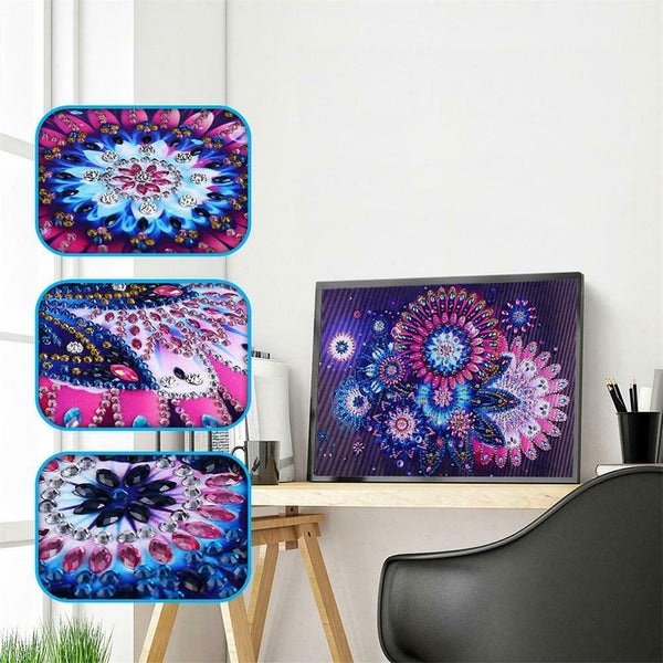 5D DIY Special Shaped Diamond Painting Gorgeous Flowers Cross Stitch Mosaic