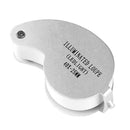 40x 25mm Handheld Folding Jewelry Optical Glass Loupe Magnifier w/LED Light