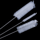 White 3Pcs Lab Test Tube Cleaning Brush Household Kitchen Bottle   Clean Tool Nw