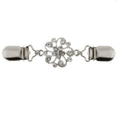 Crystal Rhinestone Cardigan Shrug Sweater Pin Clips Shirt Collar Cinch Clothing